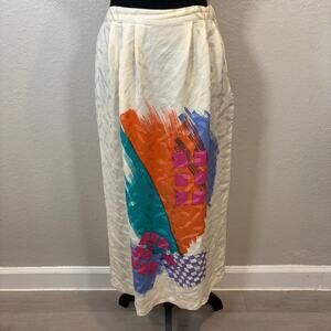 VTG UMI COLLECTIONS BY ANNE GRIMINS Maxi Pencil Skirt Cream Sz6 Disco 70s 80s